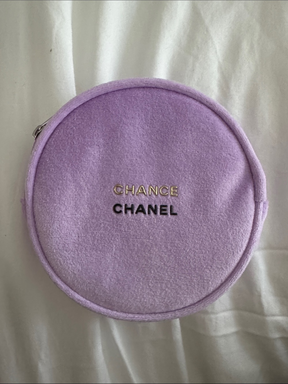 CHANEL Lavender Round Chance Cosmetic Pouch